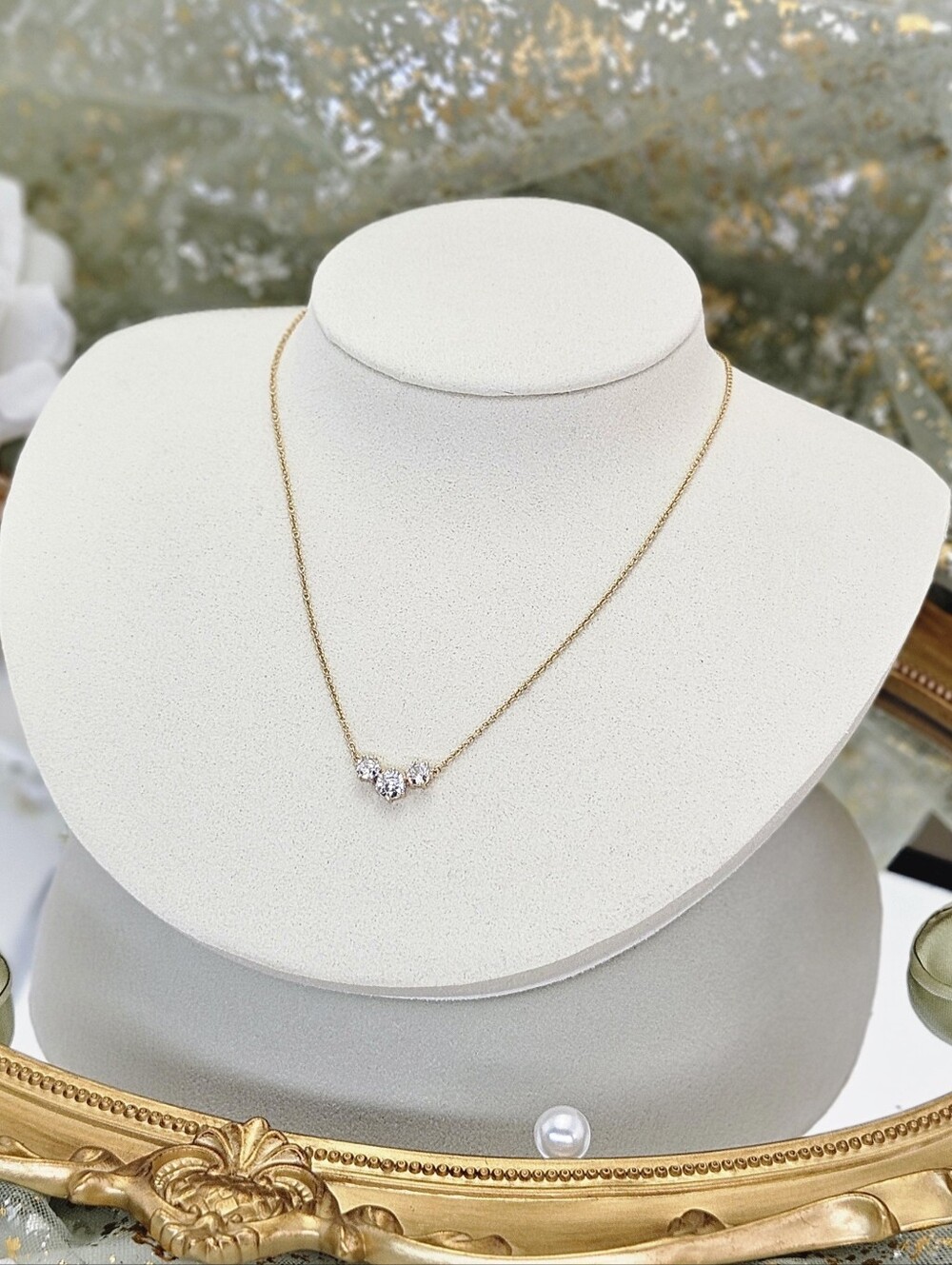 Nadri Necklace Serena Mini Frontal Necklace Gold Plated Minimalist Boho Dainty